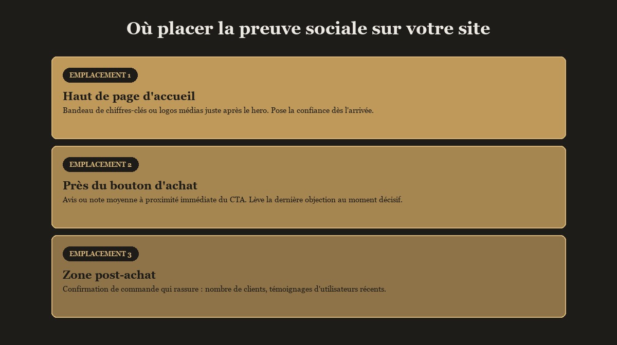 Où placer la preuve sociale sur votre site e-commerce
