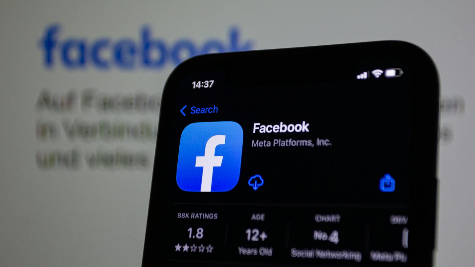 Application Meta Ads sur smartphone