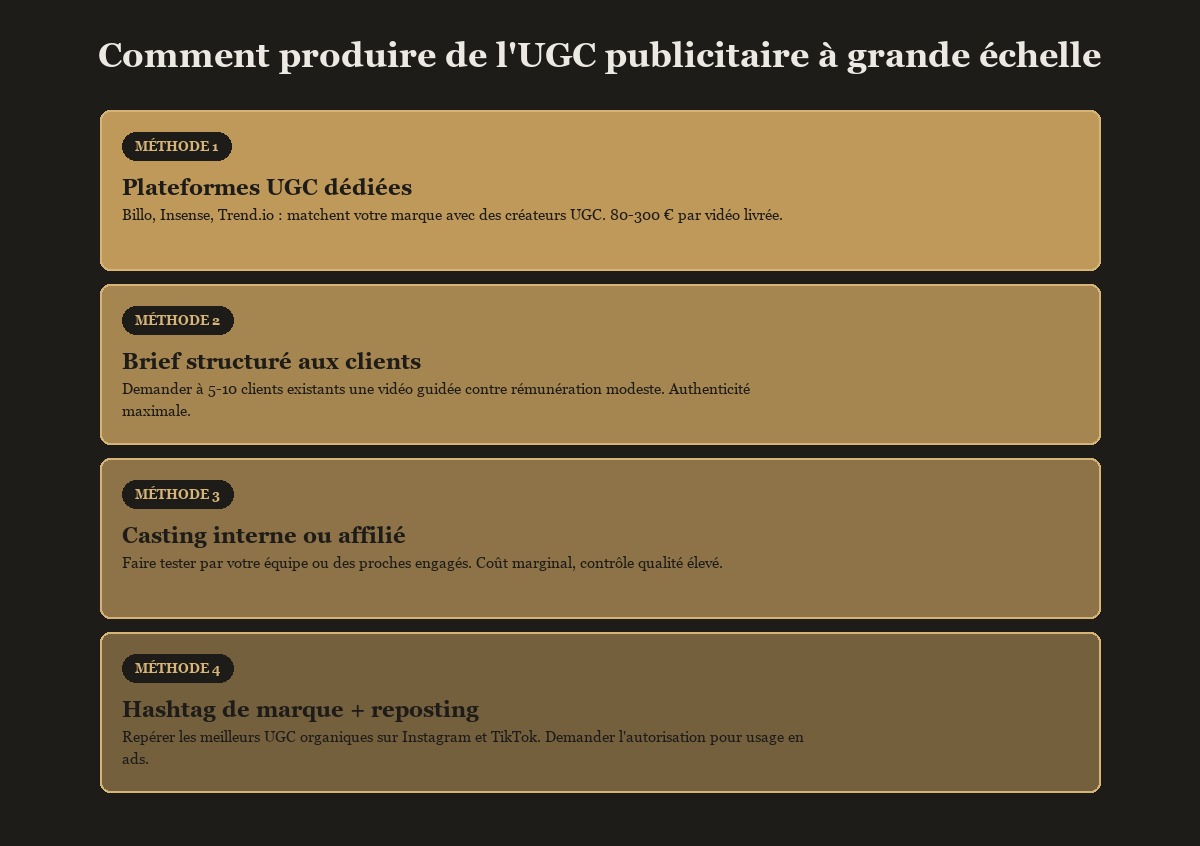 Comment produire de l'UGC publicitaire à grande échelle